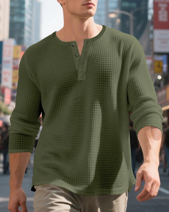 Top Herren Einfarbig Langarm