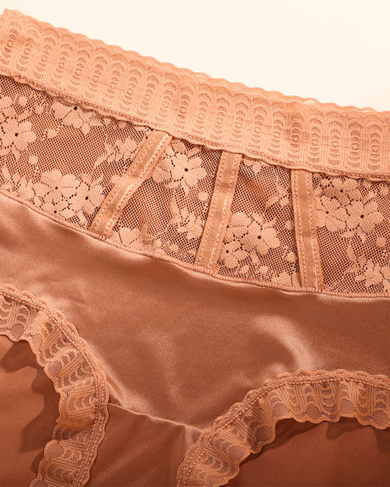 Hochtaillierte Spitzenunterhose für Damen