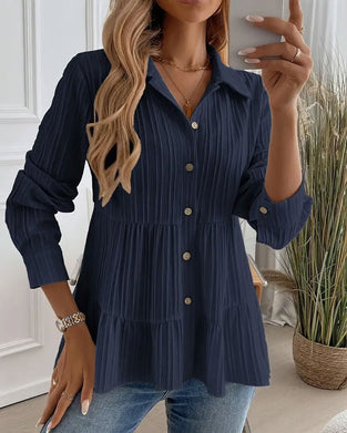 elegante Bluse mit Reverskragen und tailliertem Schnitt