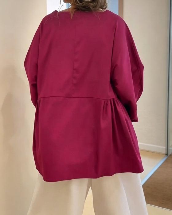 Einfarbiges Langarm‑Bluse