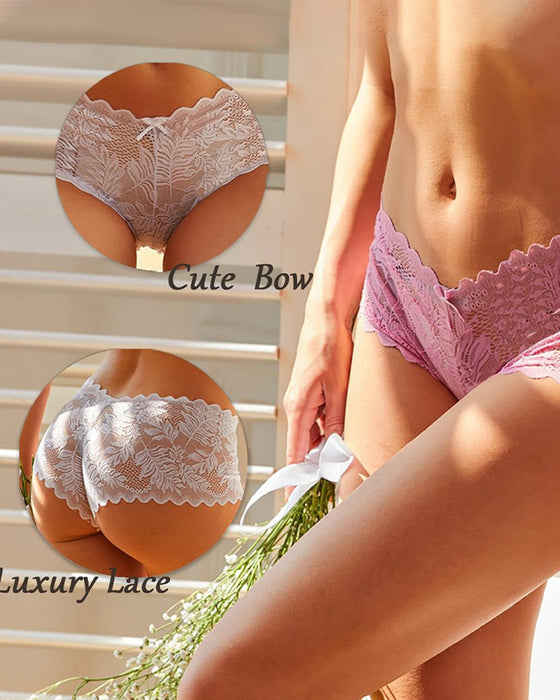 Damen 8er-Pack Sexy V-Bund Spitzen-Po-String