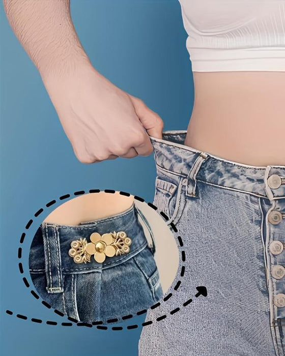 4-Teiliger Blumen Gemustert Denim Gürtelstraffer