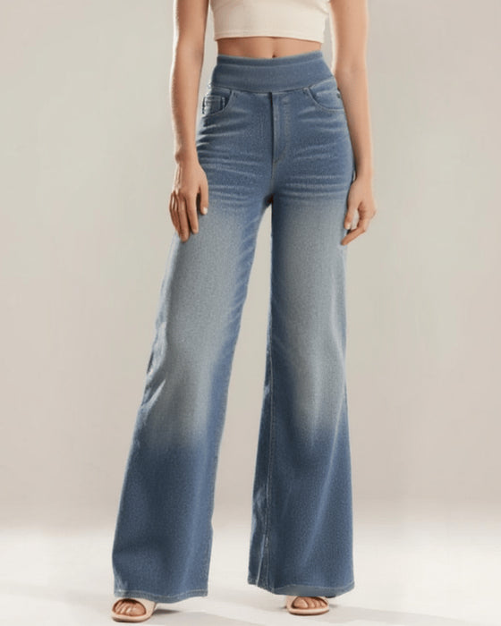 Denim High-Waisted Gewaschen Loose Baggy Casual