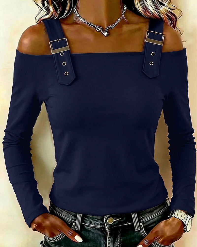 Oberteil Langarm Off-Shoulder Camisole