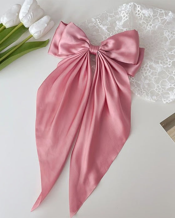 🔥 Große Schleife Haarspange Für Damen – Hochzeit & Alltag Pferdeschwanz Accessoire Mit Langem Ende