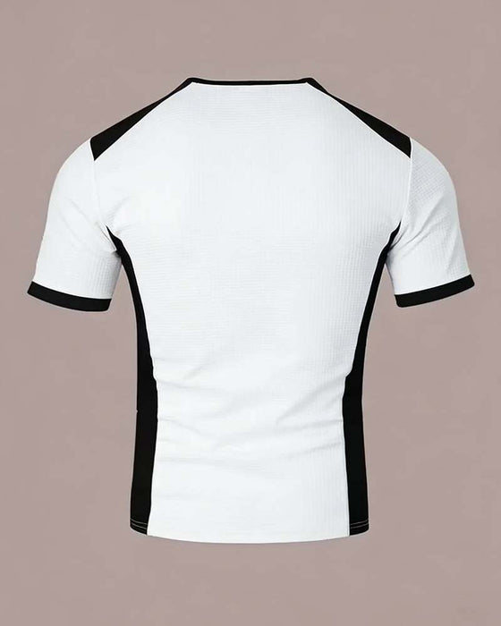 T-Shirt Herren Farbblock Waffel
