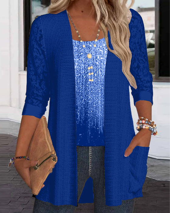 Modisches Oberteil Im Fake-Zweiteiler-Design