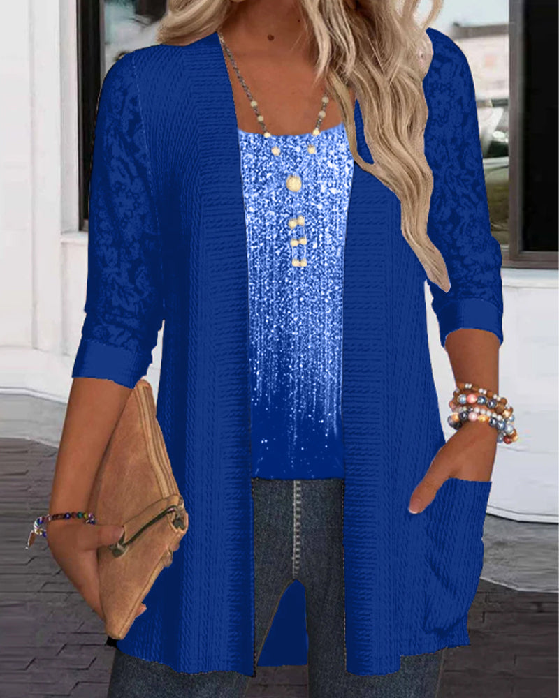 Modisches Oberteil Im Fake-Zweiteiler-Design