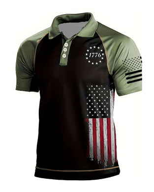Herren-T-Shirt Mit Revers, Kurzarm