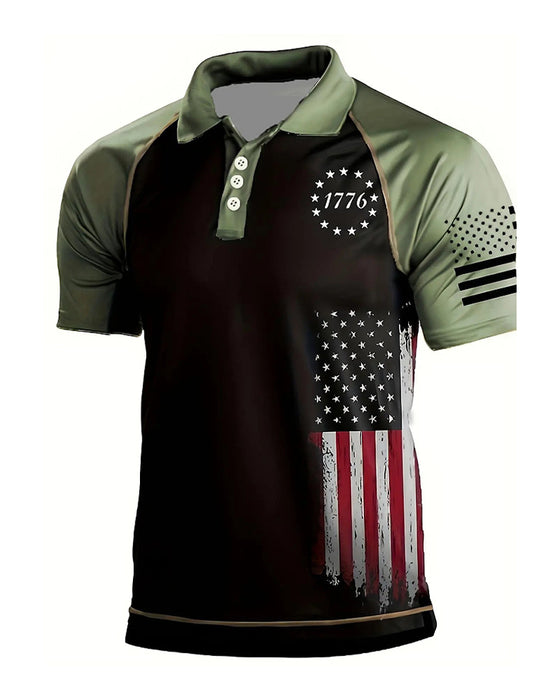 Herren-T-Shirt Mit Revers, Kurzarm