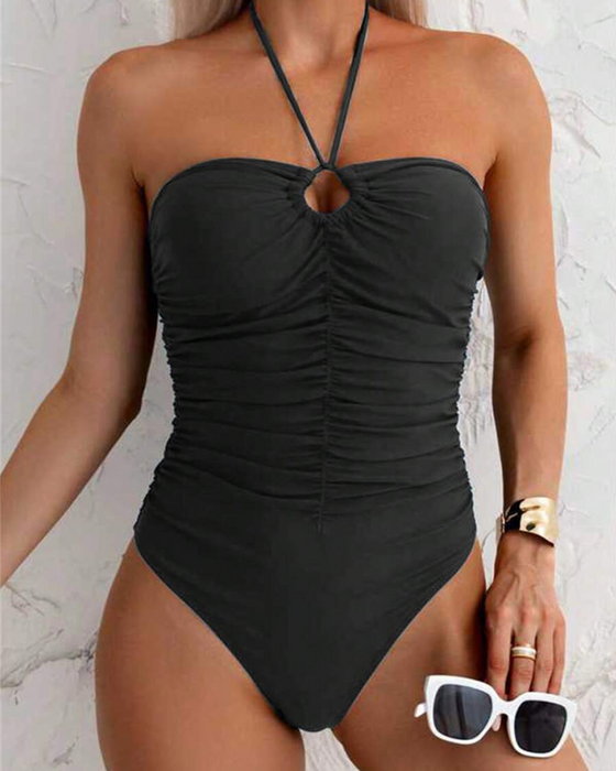 Bikini Unifarben Einteiler