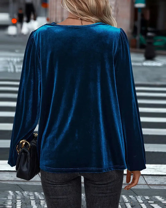 Bluse modisch und elegant mit Drapékragen