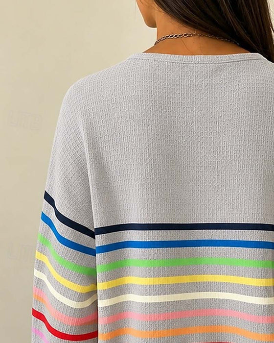 Langarm‑Sweatshirt Mit Rundhalsausschnitt