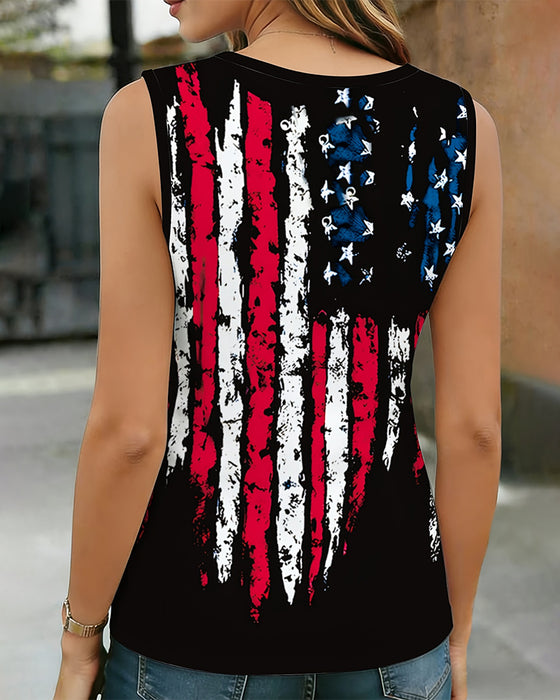 Tank Top Flagge Krawatte V-Ausschnitt Ärmellos