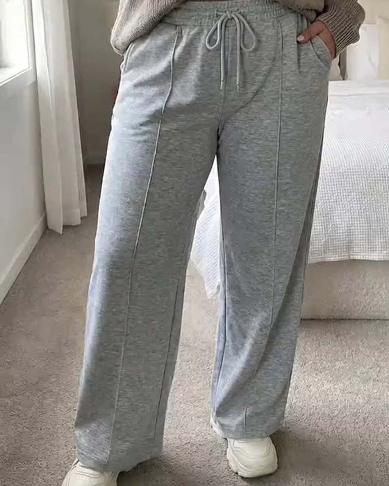 Sweatpants Kordelzug Gerades Bein