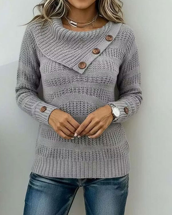 Pullover Diagonal Revers Knopf