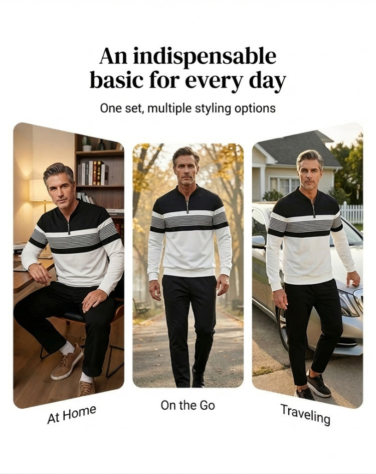 Set Herren Grafisch Druck Pullover & Hose - Street Casual Bequem Passform