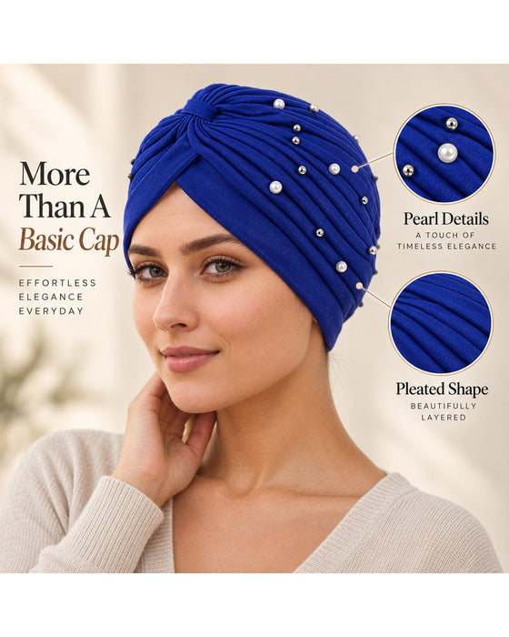 Hut Perle Plissiert Vorgebunden Turban