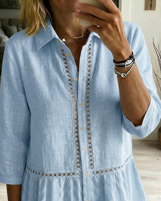 Hemd durchbrochen 3/4-Arm