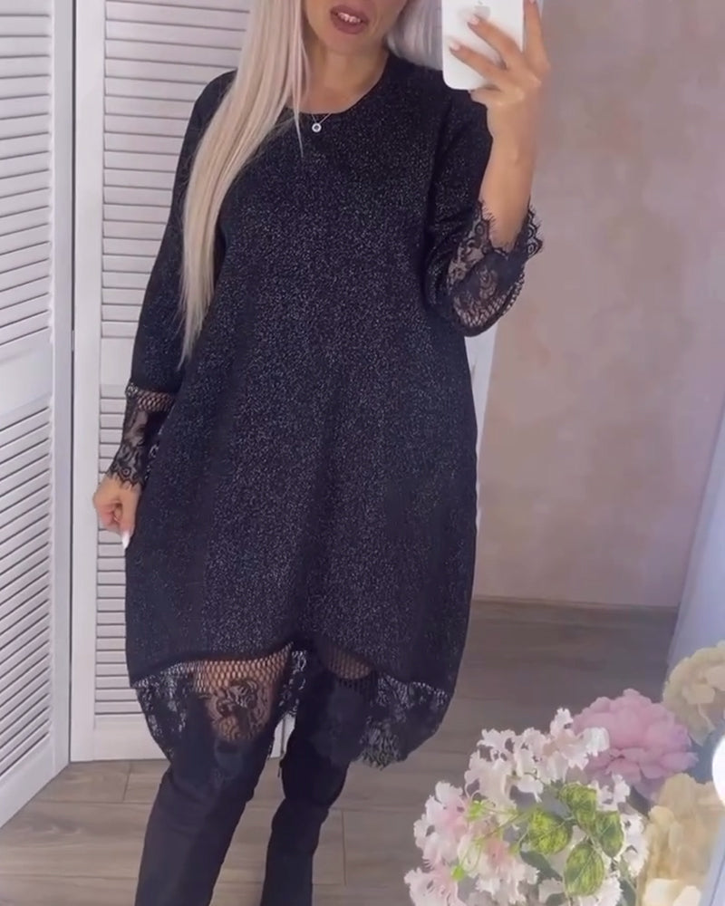 Elegantes kleid mit einfarbiger spitze