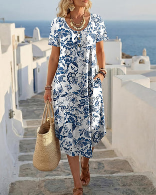 Kleid A-Saum Gedruckt