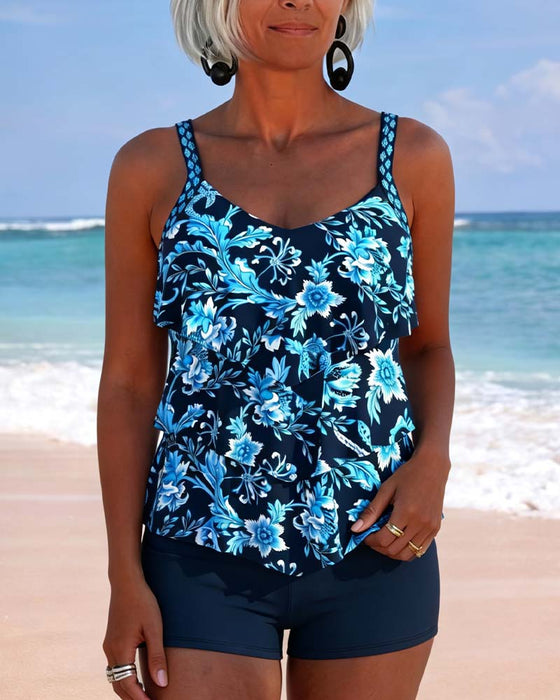 Tankini Unregelmäßig Rüsche Saum