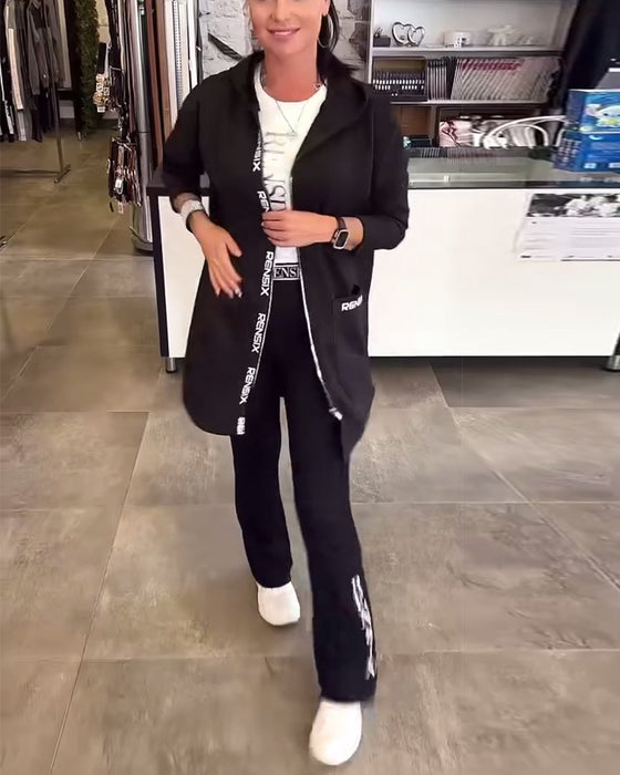 modische Kapuzenjacke mit Reißverschluss