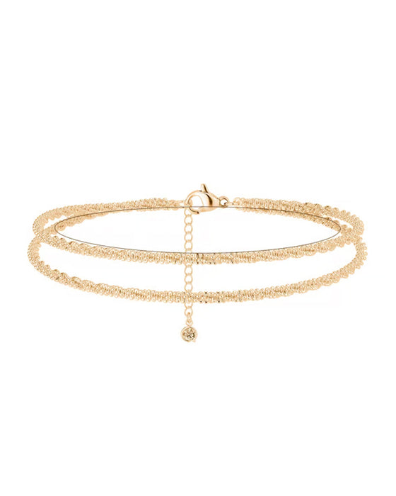 🏖️ Fußkettchen Damen Kc Gold & Sterling Silber