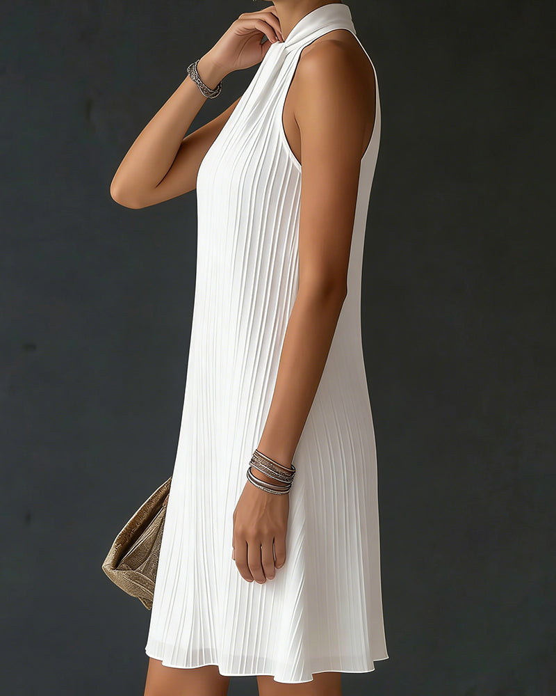 Kleid Halter Strukturiert A-Linie Kurz