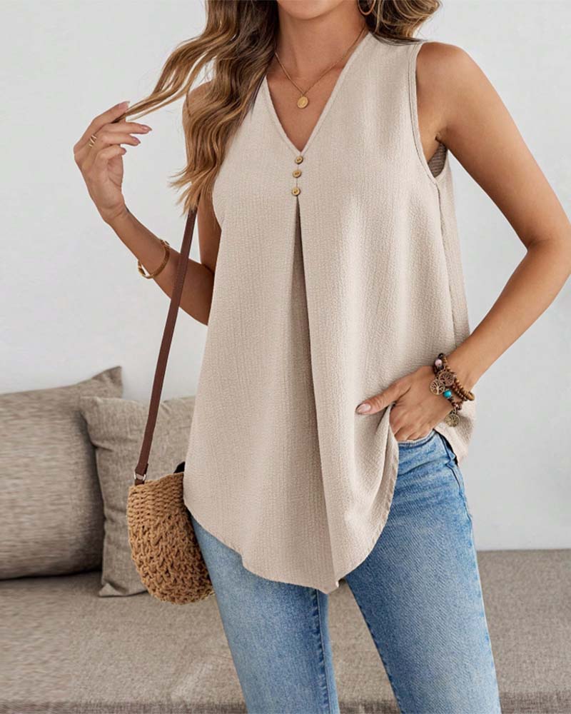 Tank Top V-Ausschnitt Doppelt Lage Locker