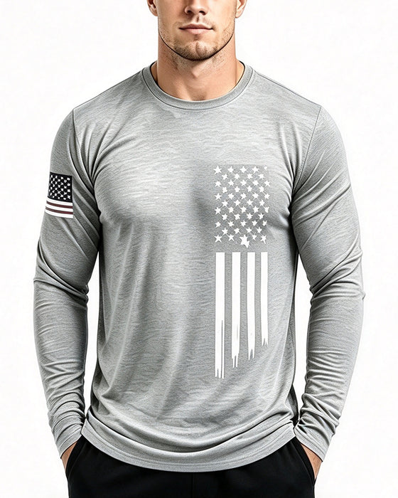 Top Herren Nationalflagge Druck Langarm