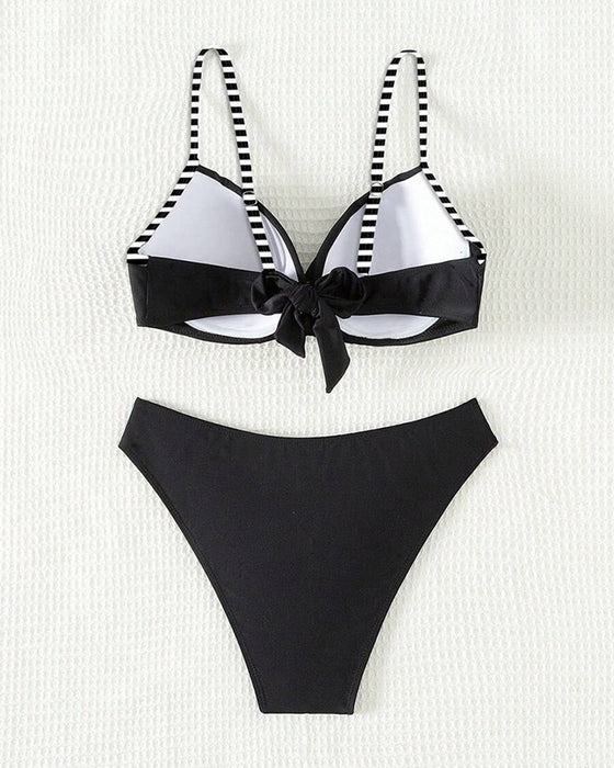 Bikini Sexy Gestreift Kontrast Dreieck