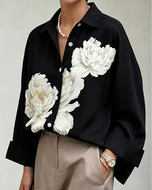 Hemd Blumen Print Revers