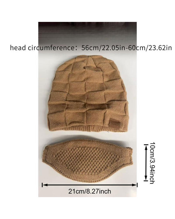 Strickmütze Maske Set Winter Mütze Gesicht Ohr Abdeckung