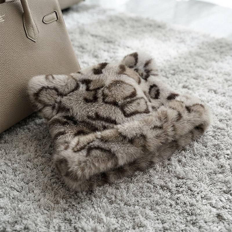Hut Leopardenprint Plüsch Katzenohr
