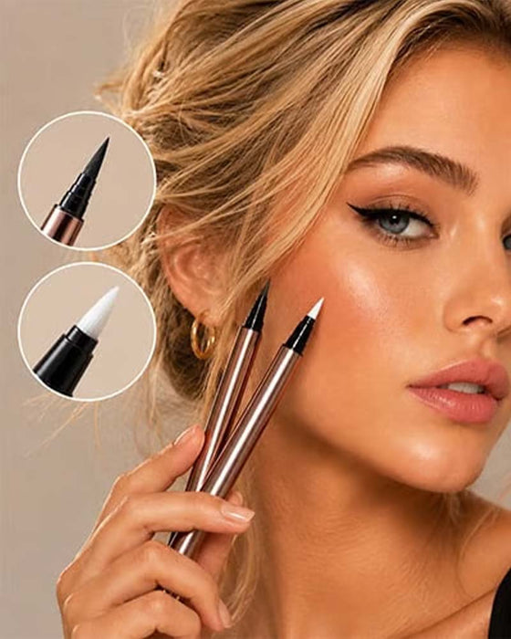 Dual-Tip Flüssig-Eyeliner – Scharfe Flügel, Kein Verschmieren, Den Ganzen Tag 🖊️✨