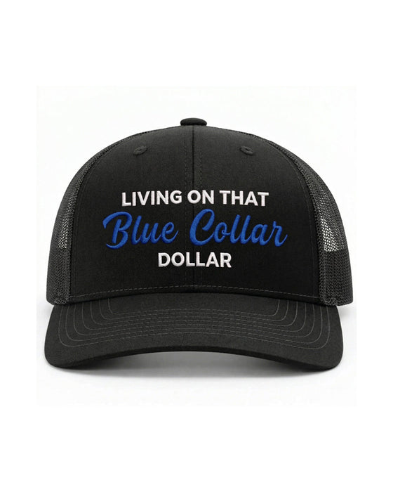 Hut Blauer Kragen Dollar Trucker – Stolze Arbeitskleidung Kappe