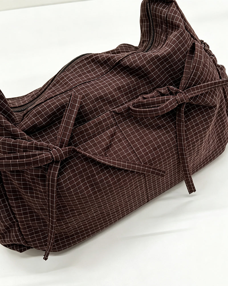 Tasche Schleife Karo Crossbody