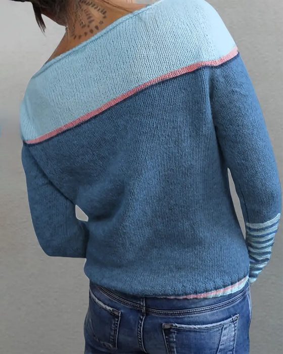Pullover Casual Colorblock Gestreift