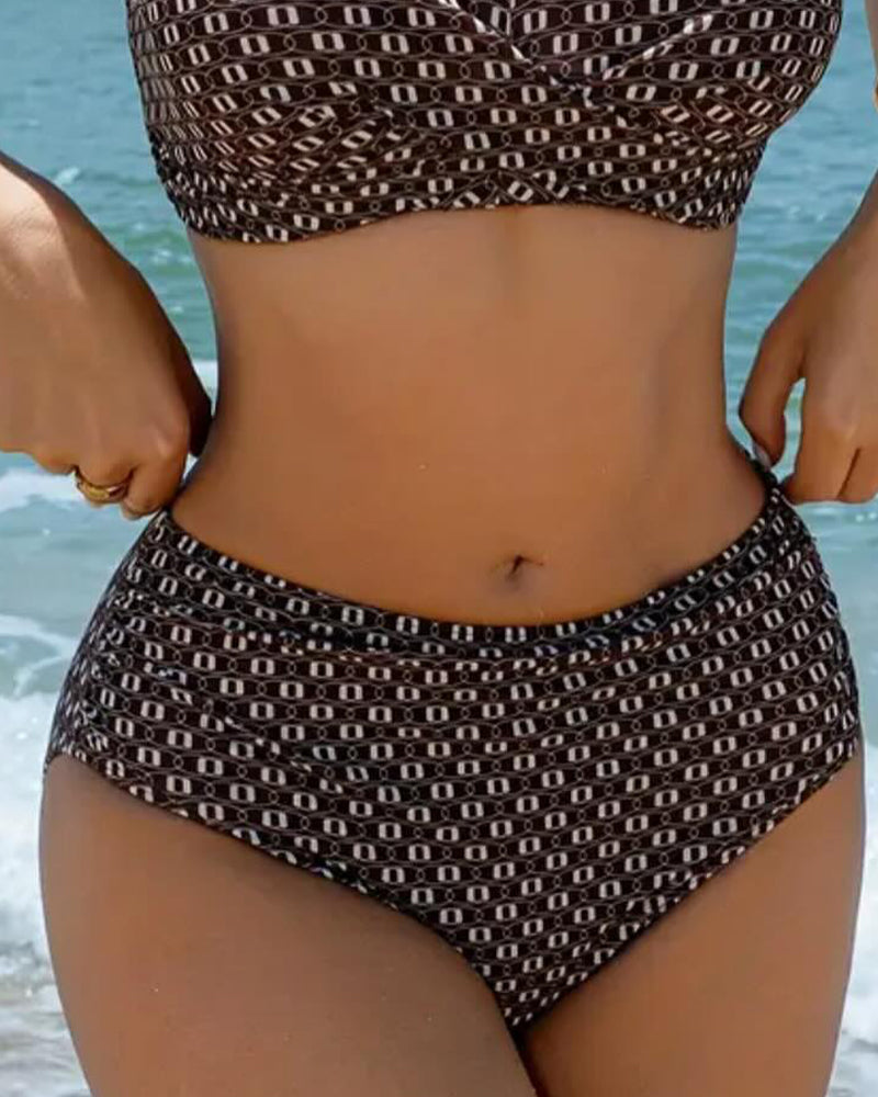 Bikinis U-Ausschnitt Doppelter Spaghettiträger