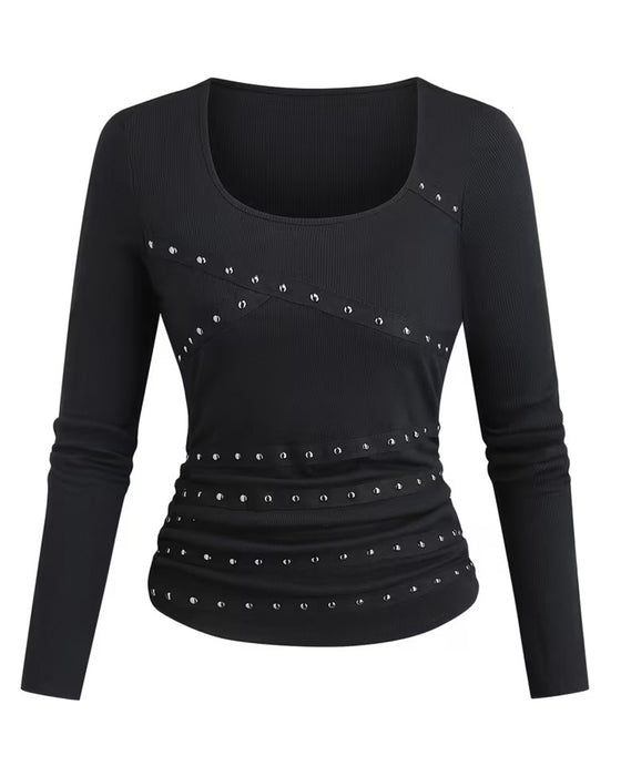 Bluse Stilvoll U-Ausschnitt Figurbetont