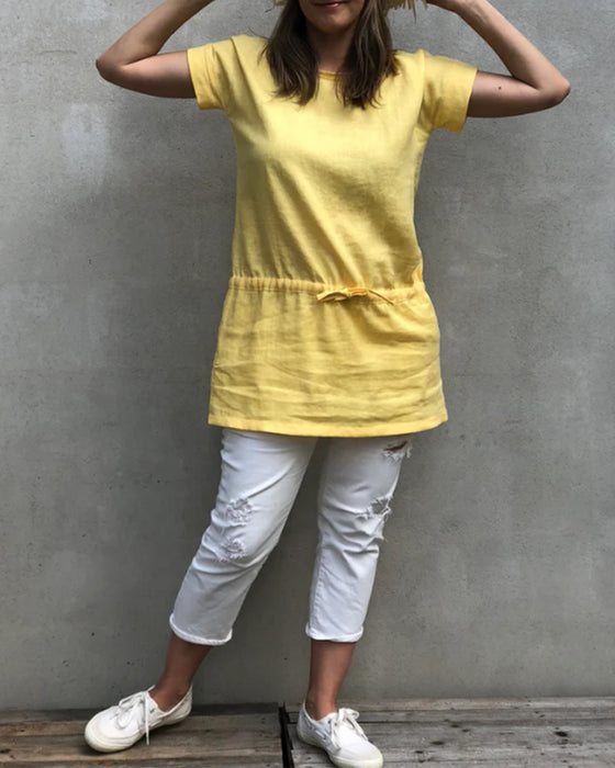 Top 100% Baumwolle einfarbig kurzärmlig