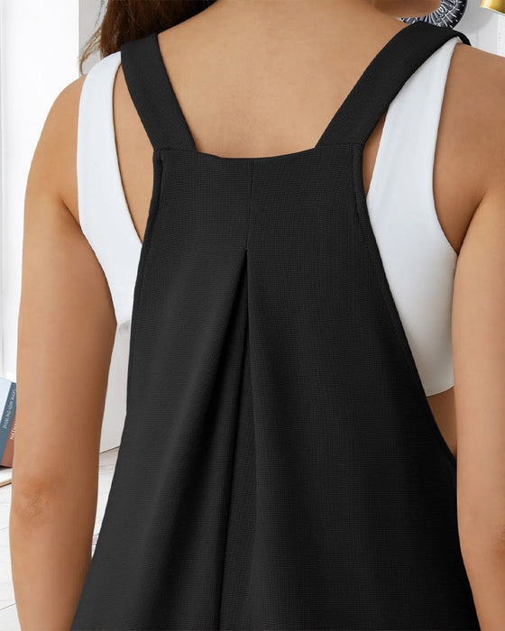 Jumpsuit Uni Farbe Plissiert