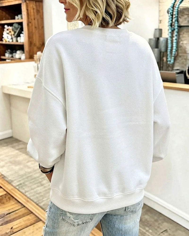 Sweatshirt Mock Geschichtet Patchwork Rundhals