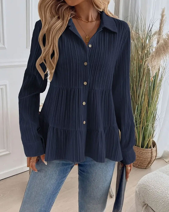 elegante Bluse mit Reverskragen und tailliertem Schnitt