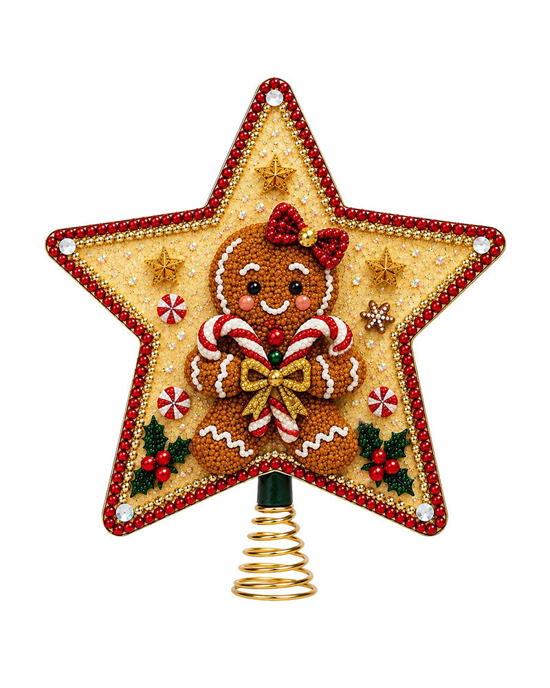 DIY Fünfzackiger Stern Diamantmalerei Weihnachtsbaumspitze