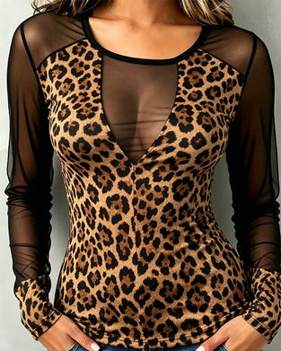Oberteil Leopard Patchwork Trendy