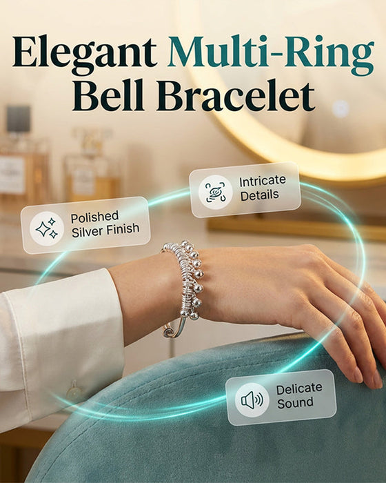 Armband Verstellbar Silber Glocke Charm Bangle