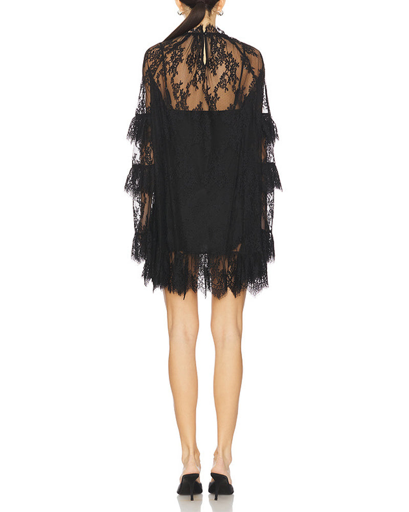 Kleid Elegant Durchbrochene Spitze