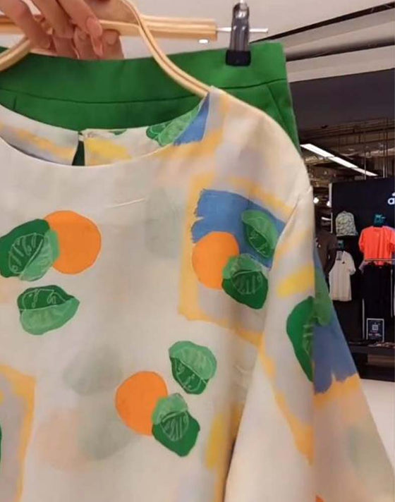 Anzug Dreiviertelarm Lässige Shorts Bedruckt